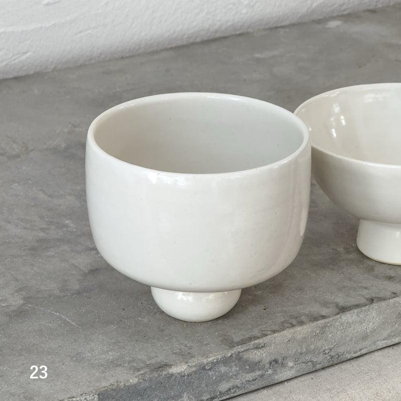 丸足お碗 23 / 茶碗 29 【水谷 ちえみ】 | ドライフラワーと、うつわと