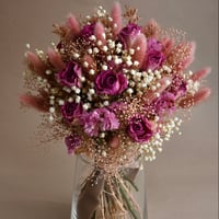 ドライフラワー スワッグ ガーランド❁271オレンジピンク 薔薇 紫陽花 花束 淡いピンク紫っぽい、ドライフラワースワッグ | ドライフラワーと