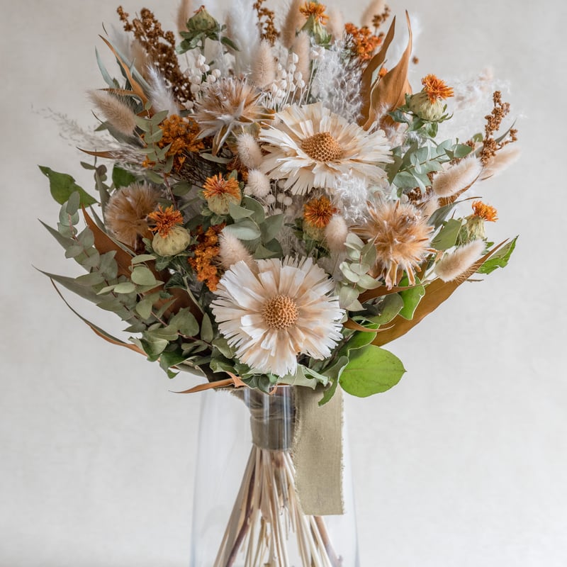 ネイティブフラワー暖色系ドライフラワードライフラワー花瓶花束