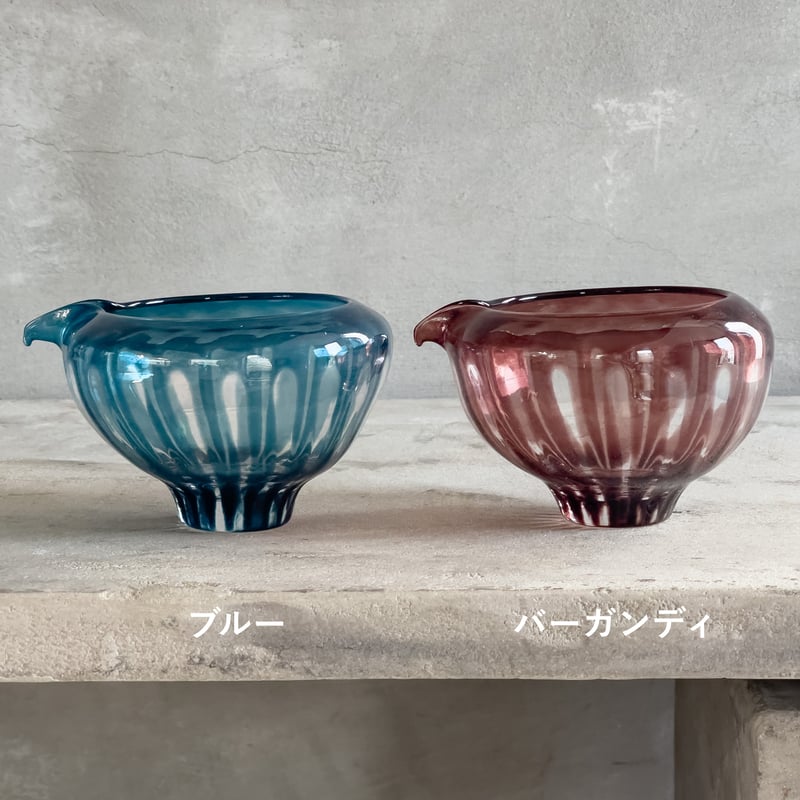 【美品】花岡央 Hiroy Glass Studio(大) 鏡餅ガラス飾り ren 片口【ヒロイグラススタジオ 】 | ドライフラワーと、うつわと