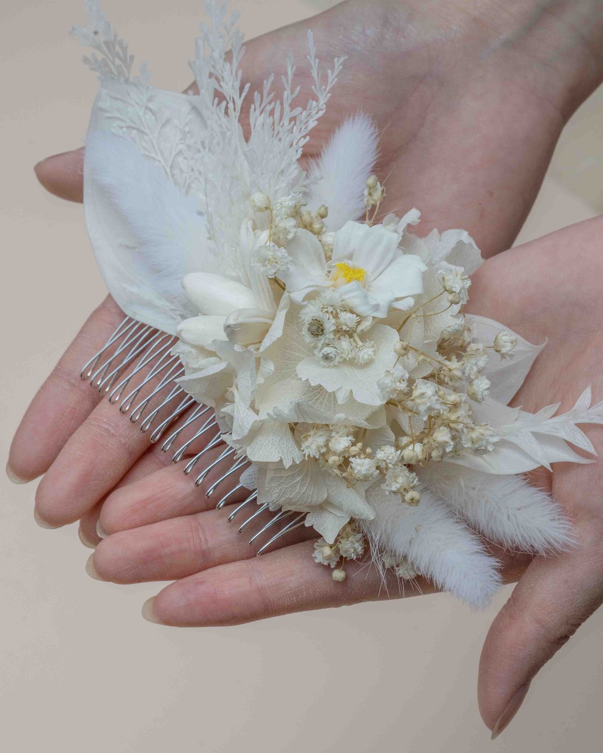 ドライフラワーガーベラ／ヘアゴム 約3.5cm ドライフラワー髪飾り】コームタイプ | ドライフラワーと、うつわと