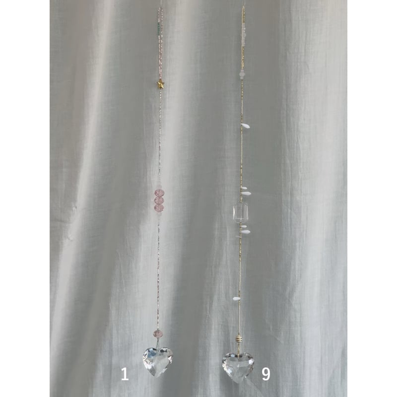 サンキャッチャー Heart shaped（1-heart&star、9-white）【Yuk