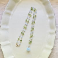 アクアマリンとペリドットの紡ぐネックレス/Yahya
