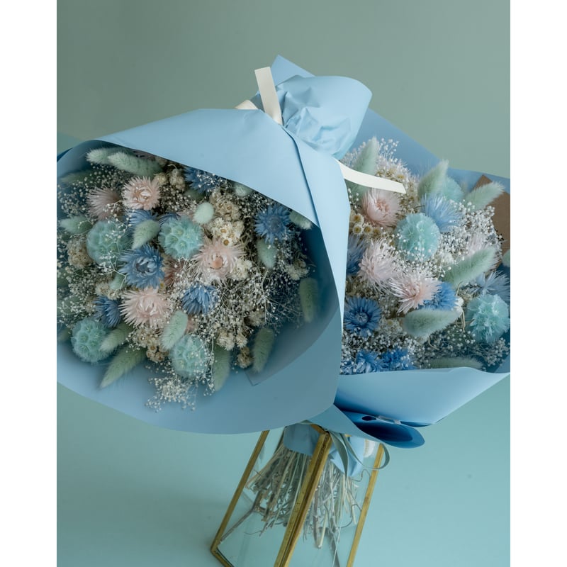 フェアリーカラーのドライフラワースワッグ＆花束 | ドライフラワーと