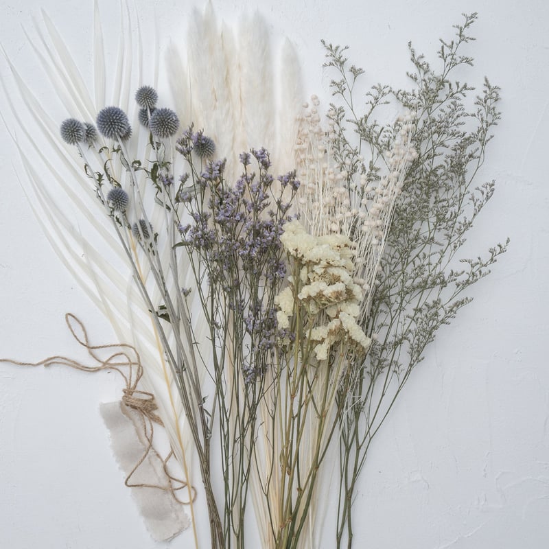 ドライフラワー花材セット 】ルリタマアザミ、ブルーファンタジア入り