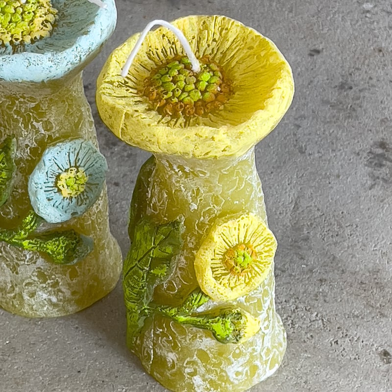 お花のキャンドル【Blue Candle 】 | ドライフラワーと、うつわと