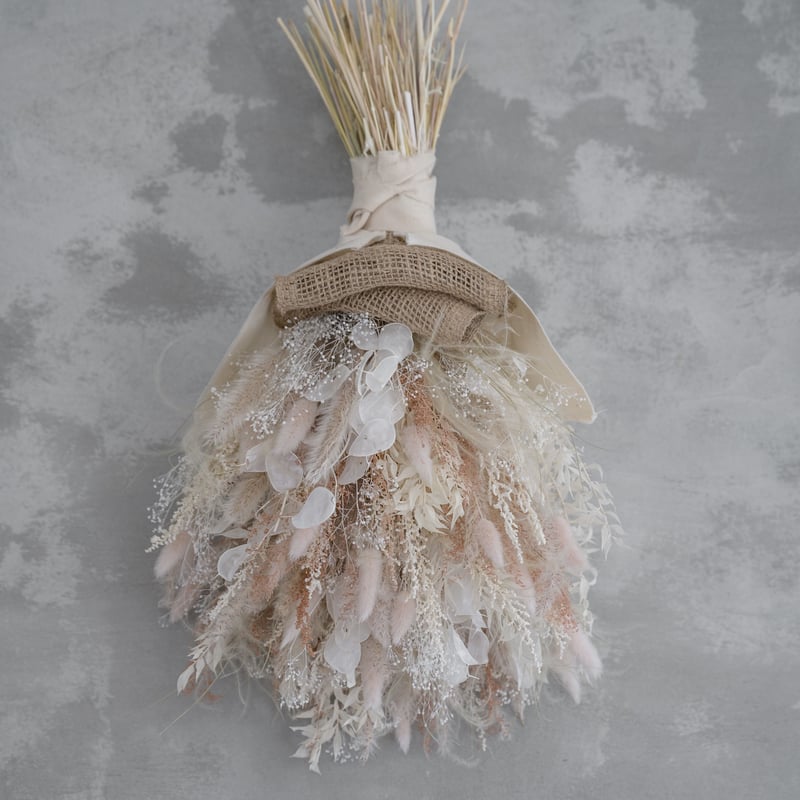 ルナリア　ドライフラワー ルナリアのピンクベージュ系ドライフラワースワッグ | ドライフラワー