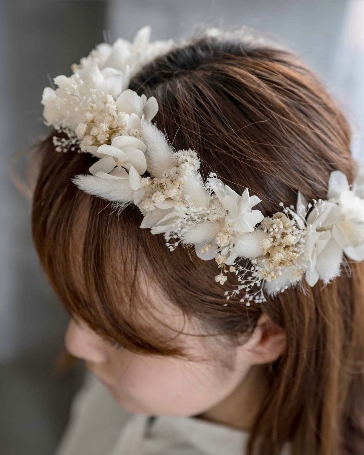 記念日を彩るドライフラワーの花かんむりwhite kids ver. 記念日を彩るドライフラワーの花かんむりwhite×gray kids ver.