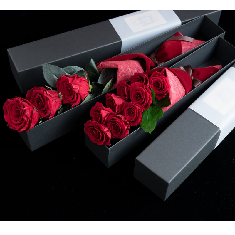バラ3本のROSE BOX🌹「愛しています」 | ドライフラワーと、うつわと