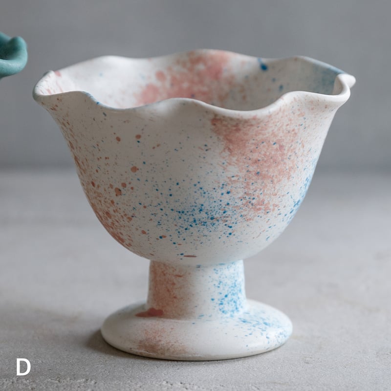 ふりふり足つきカップ【竹村良訓】 ※一点もの | ドライフラワーと