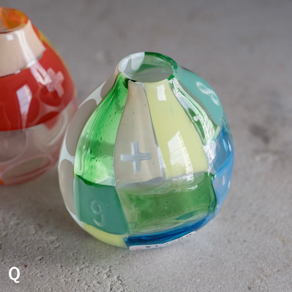 ※※アンリ　ヴィンテージ小さな小さな天使たち 4体＋イタリア 象嵌 細工 箱※※ パッチワーク（一輪挿し）【安達寿英】 ※1点もの | ドライ