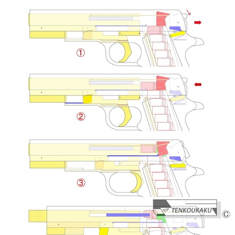 Shell Ejection Rubber Band Gun  Government type Ver.2（English version）