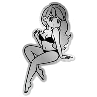 Pin-up girl Silver Sticker