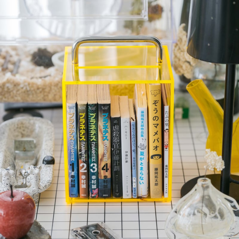 本棚・本収納 HUMAN MADE ACRYLIC FILE BOX SMALL Yellow 本棚・本収納