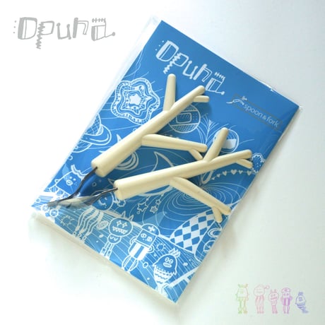 【75%off!!】opuna spoon&fork set（スプーンx1 フォークx1・袋入）  ホワイト