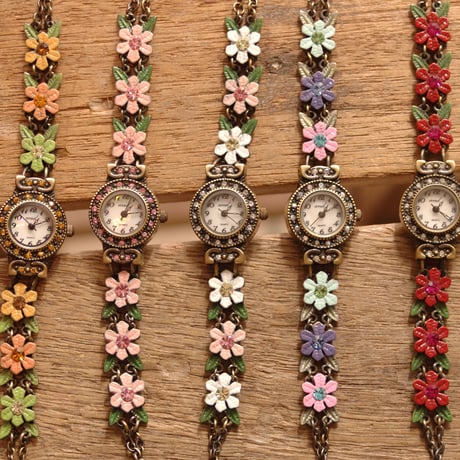 flower motif watch