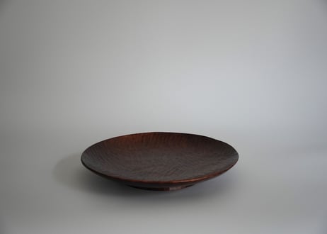 高台付き円皿　漆　φ27cm