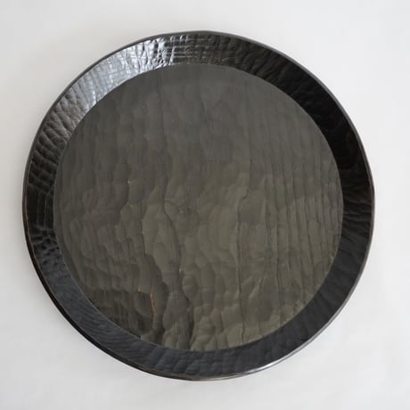 漆盆　栗・拭き漆（黒漆）