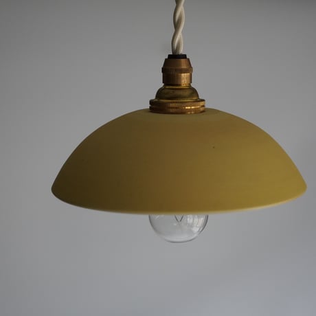 陶製ランプ【 丸型　黄x白 】