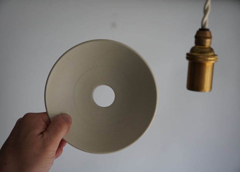 陶製ランプ【 丸型 黄x白 】 | COCOROSTORE