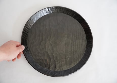 漆盆　栗・拭き漆（黒漆）