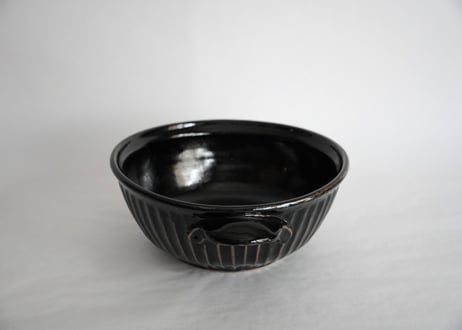 黒釉しのぎ鉢（大）