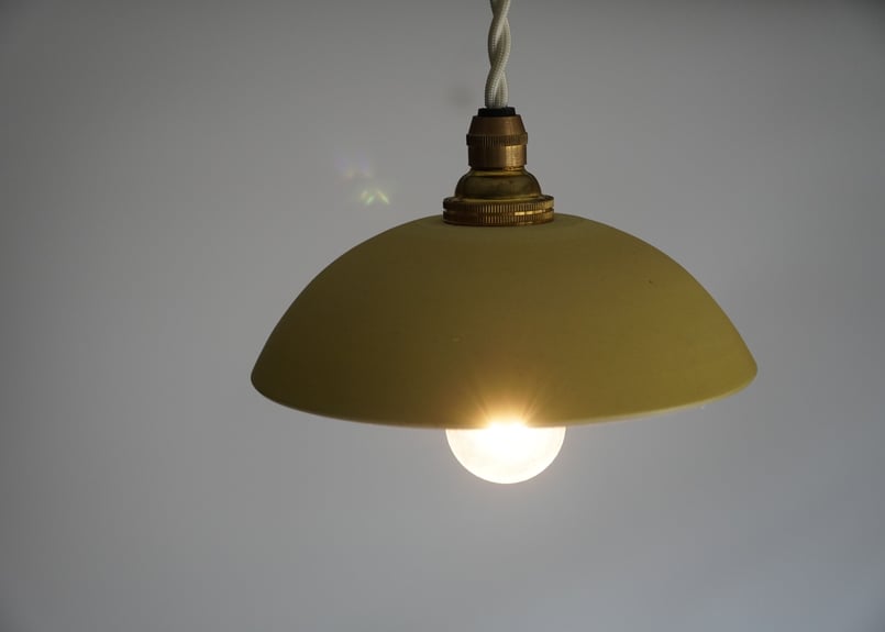 陶製ランプ【 丸型 黄x白 】 | COCOROSTORE