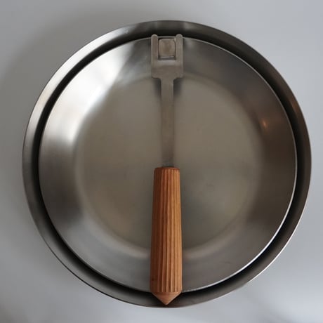 ステンレス皿　着脱式ステンレス木柄