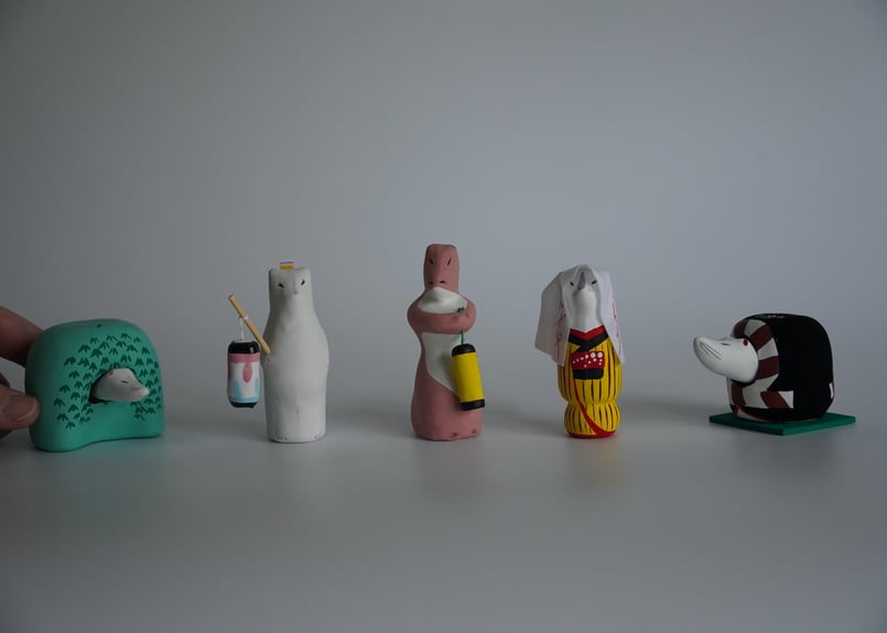 郷土玩具「小幡人形・松茸狐」 文蔵作 郷土玩具「小幡人形・松茸狐」 文蔵作