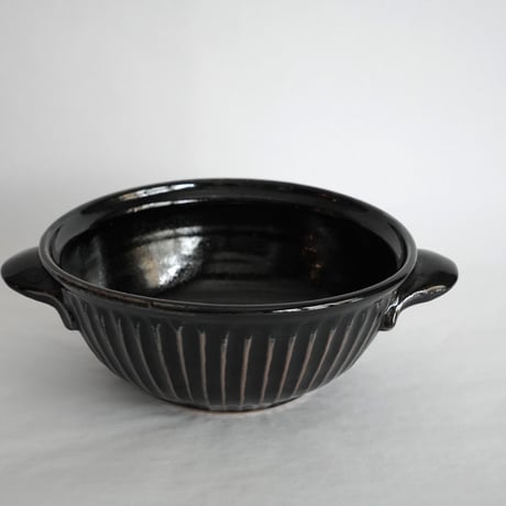 黒釉しのぎ鉢（大）