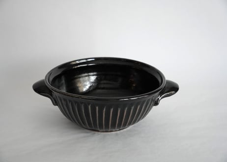黒釉しのぎ鉢（大）