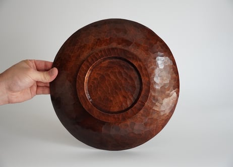 高台付き円皿　漆　φ27cm