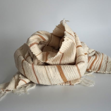 手紡ぎ大判ストール（茶）