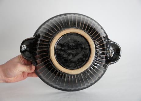 黒釉しのぎ鉢（大）