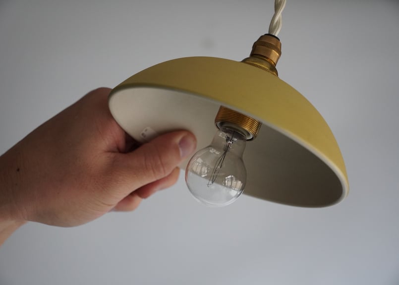 陶製ランプ【 丸型 黄x白 】 | COCOROSTORE