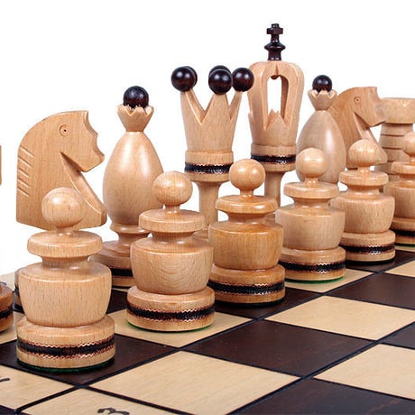CH107　50cmチェス盤　チェス駒セット　KING'S WITH BRASS INLAY – LARGE chess ♡