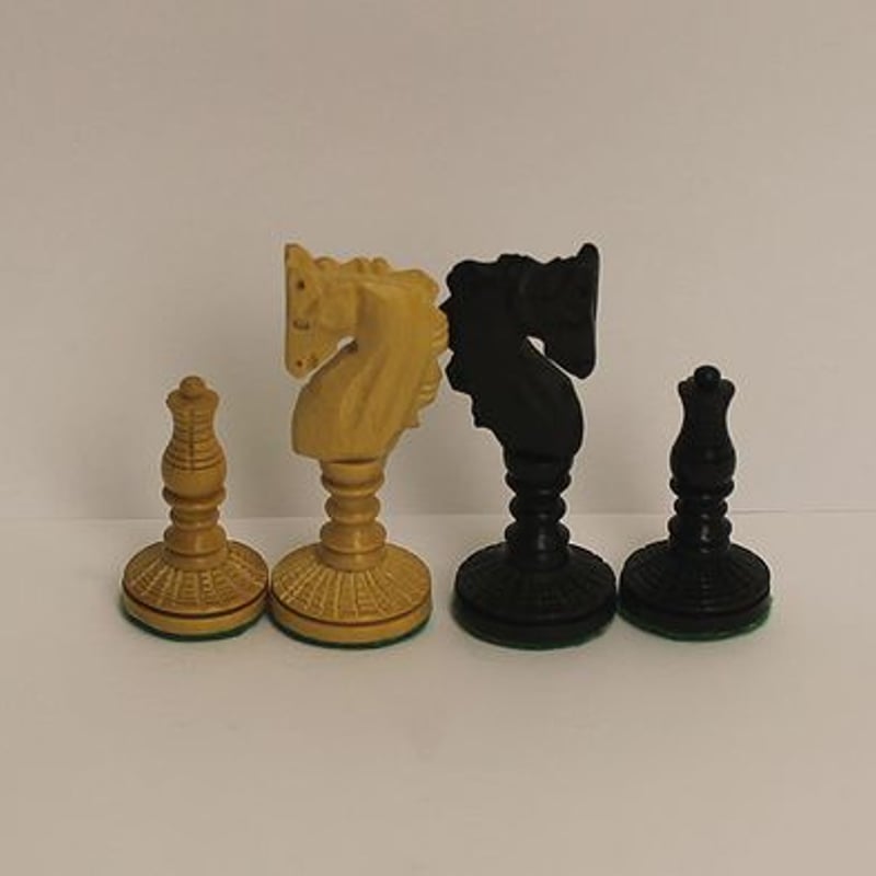 【 Black】Chess 本格 チェス駒 木製 インド製 インドスタイルチェス駒セット32ピース Wood chess pieces