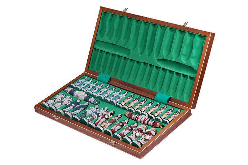 CH156 58cm木製チェス盤と石製チェス駒セット SPARTACUS chess set