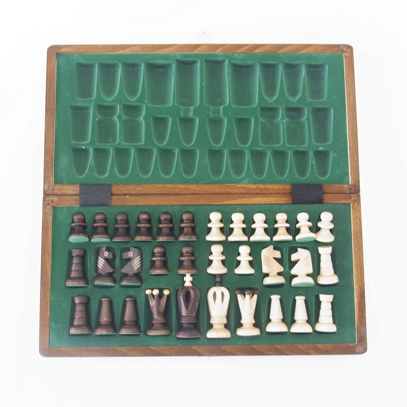 キングス36cmチェス盤チェス駒セット Poland King wood chess ♡ |