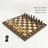 セール！！CONSUL 46.5ｃｍチェス盤チェス駒セット　Poland nice wood chess ♡