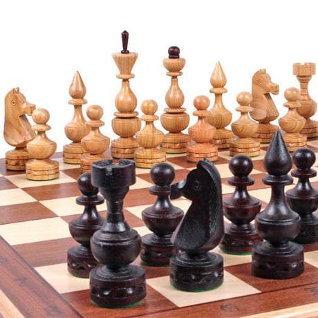 CH145　DEBIUT　48ｃｍレアなチェスセット　チェス盤　チェス駒セット　Poland cool wood chess ♡