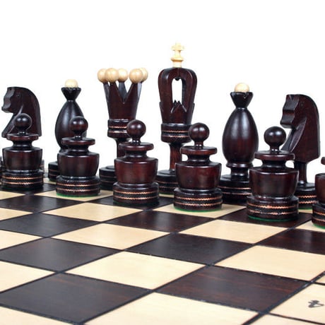 CH107　50cmチェス盤　チェス駒セット　KING'S WITH BRASS INLAY – LARGE chess ♡