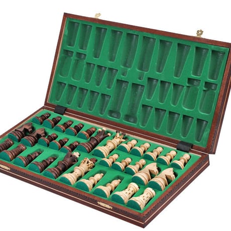 CHW1 BROWN  53ｃｍアンバサダーチェスセット　チェス盤チェス駒セット　Poland Ambassador wood chess ♡