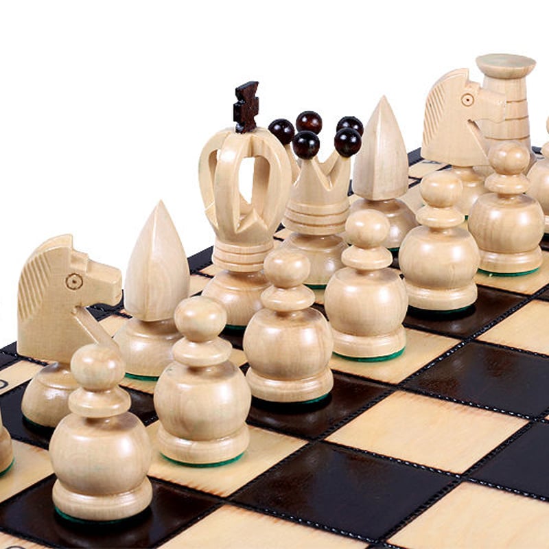 CH111 Brown 43ｃｍラージキングスチェスセット チェス盤チェス駒 ...