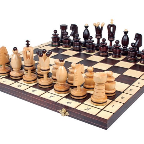 CH107　50cmチェス盤　チェス駒セット　KING'S WITH BRASS INLAY – LARGE chess ♡