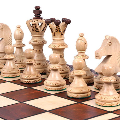 CHW1 BROWN  53ｃｍアンバサダーチェスセット　チェス盤チェス駒セット　Poland Ambassador wood chess ♡
