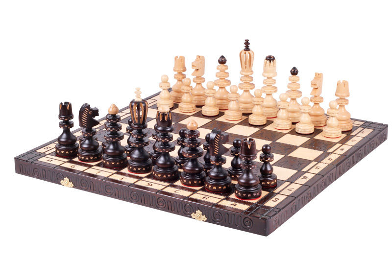 CH131 ロマン53ｃｍチェスセット　チェス盤チェス駒セット　Poland bigwood chess ♡