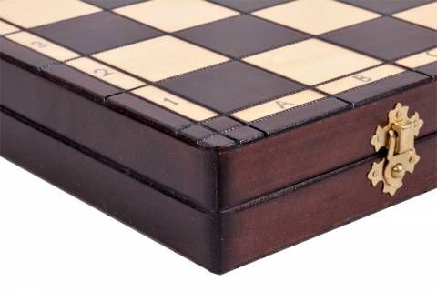 CH115 Brown ACE 40cmチェス盤チェス駒セット 駒収納 | 世界のチェス専