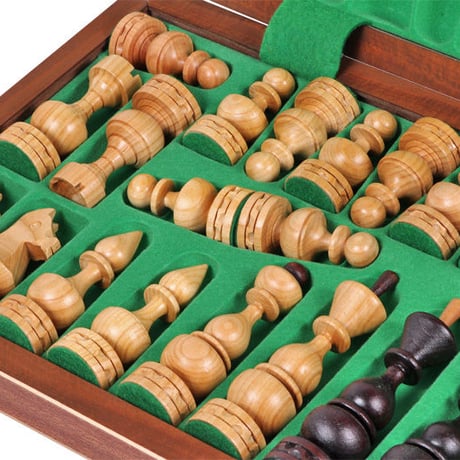 CH145　DEBIUT　48ｃｍレアなチェスセット　チェス盤　チェス駒セット　Poland cool wood chess ♡