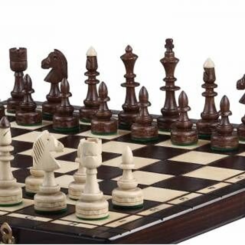 CH123 インディアン 47cmチェス盤チェス駒セット 駒収納 | 世界の